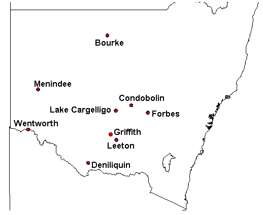 Figure 3.Sentinel chicken flock sites, New South Wales